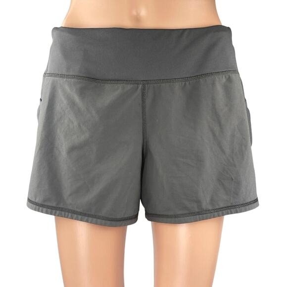 Athleta Women's Gray Mid Rise Activewear Fitness Workout Running Shorts Size S - Picture 1 of 5